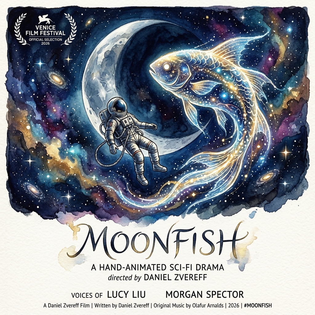 Moonfish (2026) — Lucy Liu upcoming hand-animated sci-fi drama, Venice Film Festival premiere, directed by Daniel Zvereff